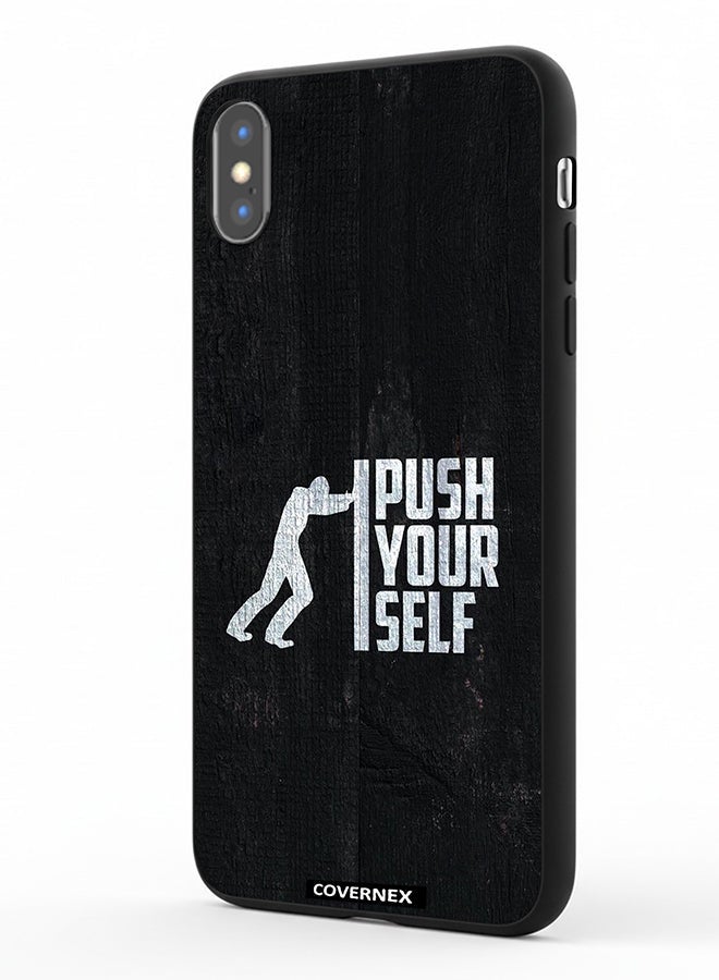 Covernex Apple iPhone X Protective Case Cover Printed Featuring Push Yourself - Image 1