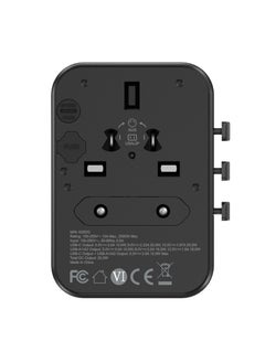 Knox Powering Generations 20W Travel Power Adapter GaN III technology, International Adapter with 2 USB-A & 1 USB-C PD Fast Charging, Universal Travel Adaptor for Smart Phone, Laptops, Worldwide Plug (UK/EU/AUS/US) Black  - Image 2