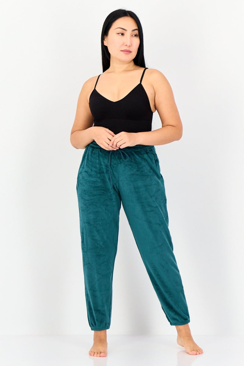 zivame Women Textured Drawstring Pyjama Pants, Green - Image 3