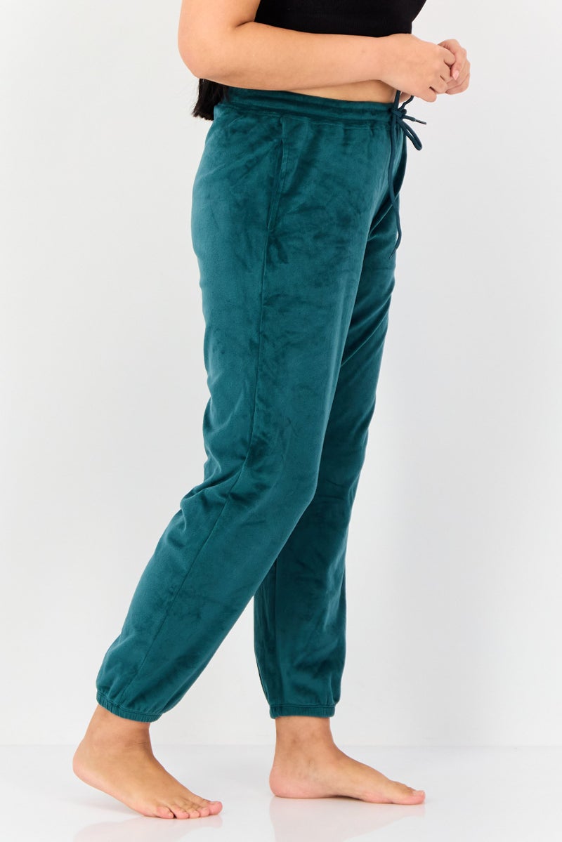 zivame Women Textured Drawstring Pyjama Pants, Green - Image 4