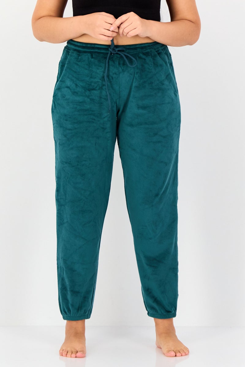 zivame Women Textured Drawstring Pyjama Pants, Green - Image 1