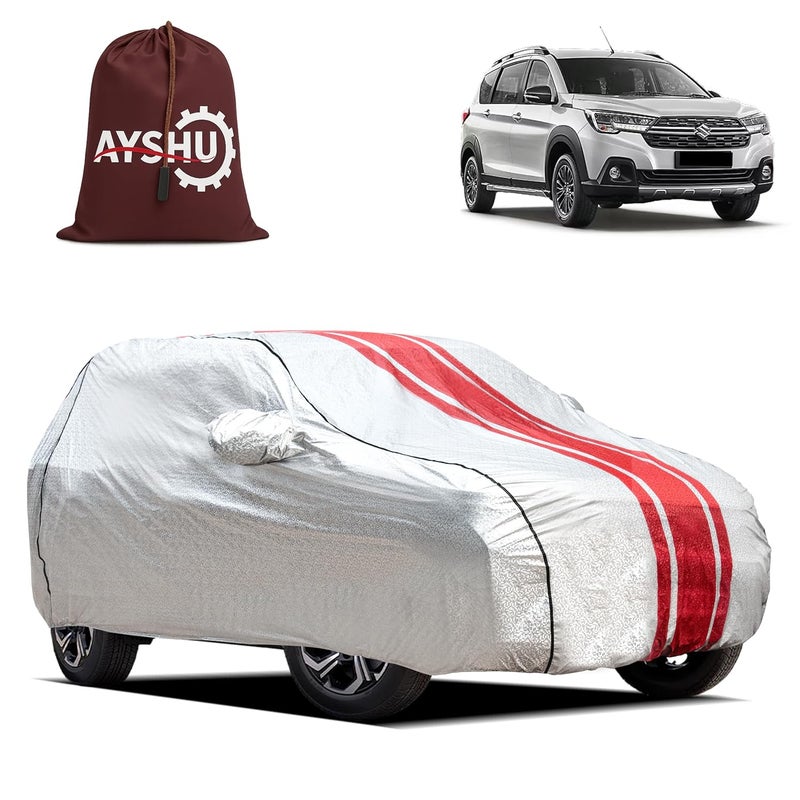 ASHU AYSHU Waterproof Car Cover for Maruti Suzuki XL6 | Mirror & Antenna Pocket | Anti-Scratch Soft Cotton Inner Layer | Triple Stitched | Heat Resistant Metallic Silver | All-Weather Protection - Image 1