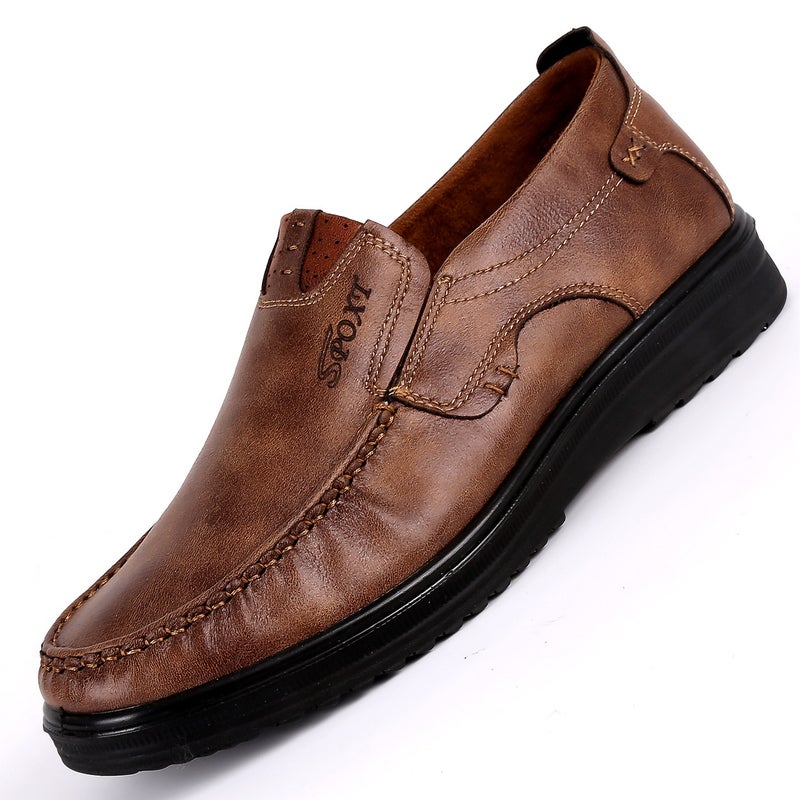 Mens Beijing Cloth Shoes Breathable Business Casual Spring Fall New Khaki 