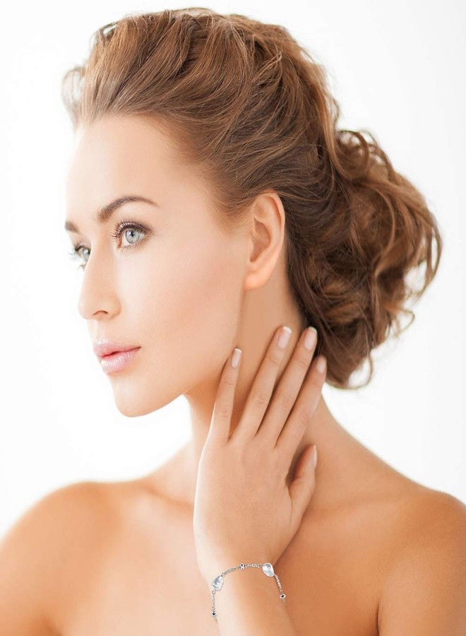 The Pearl Source 7-8mm Genuine White Keshi Cultured Pearl Bracelet for Women - Image 2