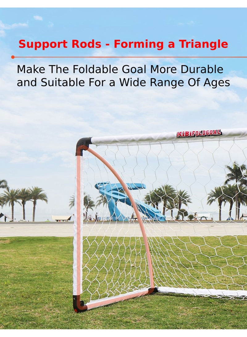 كيبي طقم مرمى كرة قدم محمول وقابل للطي بأعمدة داعمة وشبكة وكرة صغيرة وحقيبة حمل، 130×85×85 سم - Image 4