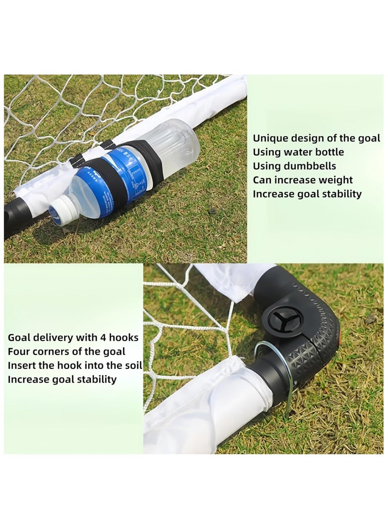 كيبي طقم مرمى كرة قدم محمول وقابل للطي بأعمدة داعمة وشبكة وكرة صغيرة وحقيبة حمل، 130×85×85 سم - Image 3