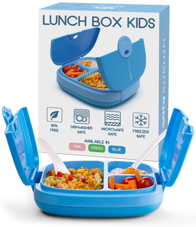 Umami Allin1 Bento Box for Kids Icepack  Utensils Included 100 Leakproof  BPA free Parents favorite Lunch Box Kids Blue 27 oz