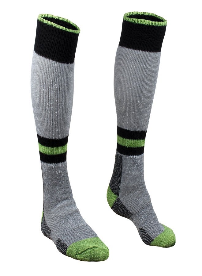 RefrigiWear Cold Weather Moisture Wicking 15-Inch Knee Length Super Sock (High Visibility Lime, Large/X-Large) - Image 1