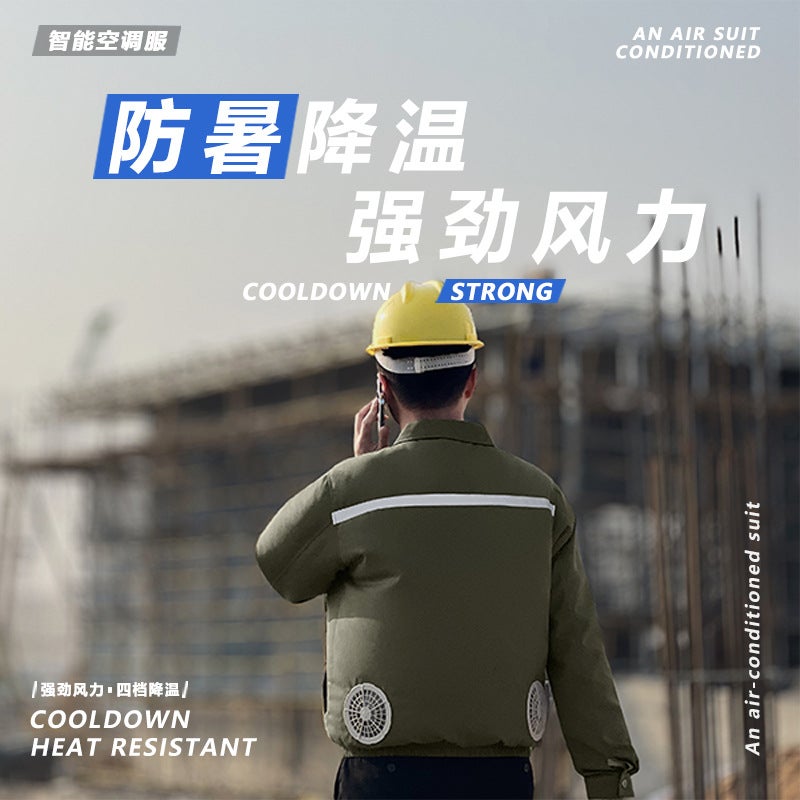Air-Conditioned Clothing, Cooling And Heat Protection Work Clothes, Clothes With Fans, Construction Site Welding Labor Protection Clothing, Camouflage Work Clothes, Long Sleeves - Image 2