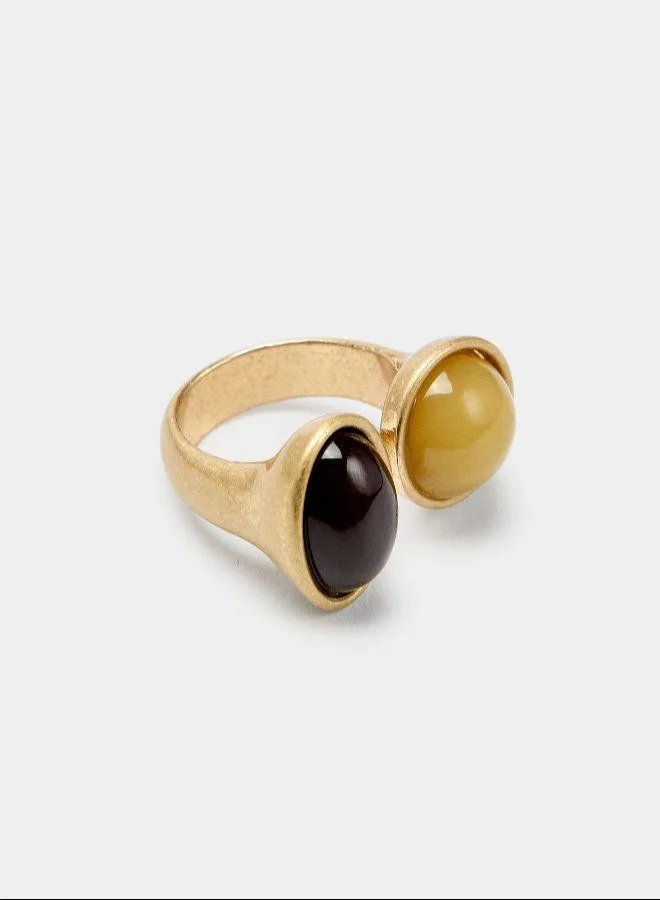 PARFOIS Multicolour Open ring with resin details for Women | Best Price UAE