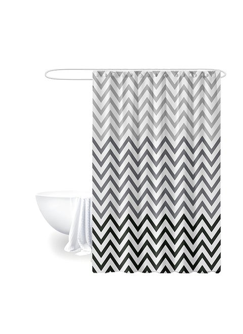 FEELINGS SHOWER CURTAIN WITH 12PCS HOOK RINGS ( WAVE)