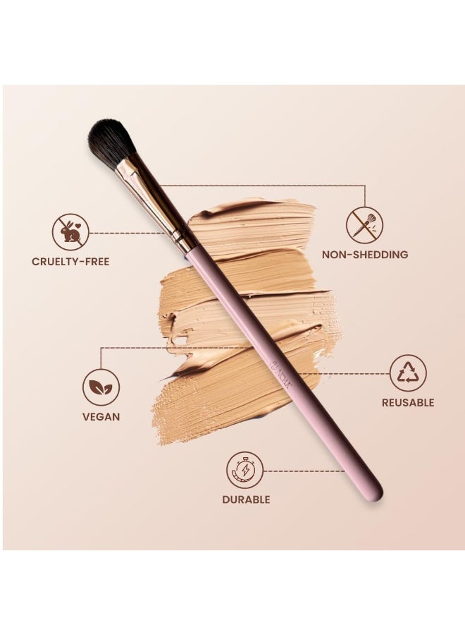 NOAK N113 Small Slant Foundation Brush | Precision Makeup Brush for Foundation, Concealer & Contour | Smooth Blending & Even Coverage | Soft Angled Bristles | Reusable - Image 2