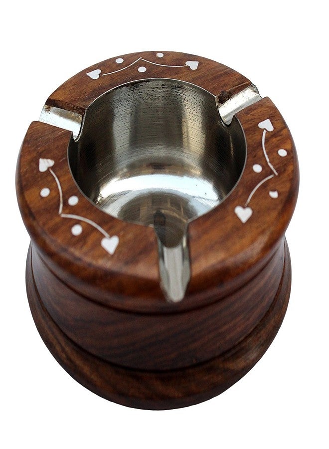 Craftland Craft land Handmade Wooden round ashtray for Home Office Car Gifts - Image 1