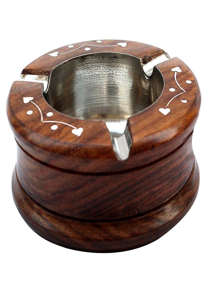 Craftland Craft land Handmade Wooden round ashtray for Home Office Car Gifts - Image 2