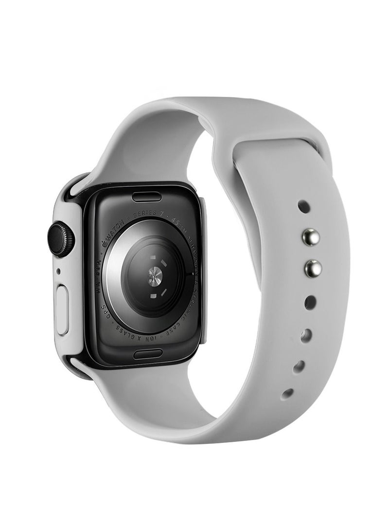 GULFLINK Silicone Watchbands 220mm Length with Protective Case Cover for Apple iWatch 7 45mm - Image 2