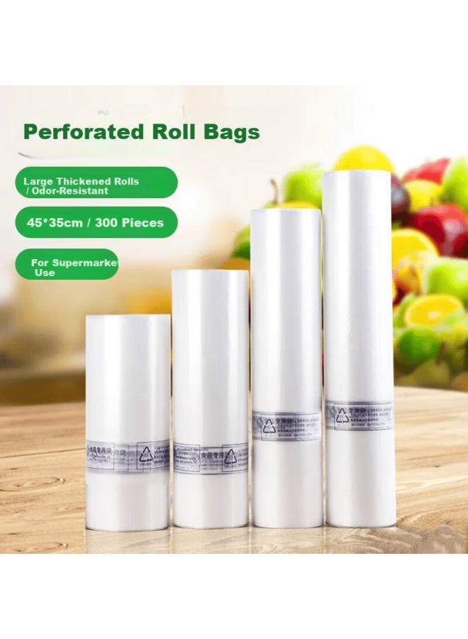Jiachi Thickened Food Storage Bags 45x35cm 300pcs Supermarket Roll Fresh-keeping Plastic Packaging Bags