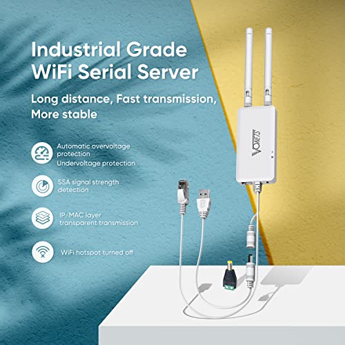 VONETS 2026 VAP11S-232 300Mbps WiFi to Ethernet Adapter 2.4G WiFi Bridge/Repeater/Mini Router/ RJ45 to RS232 Serial Server with 2 RJ45 Ports/Antennas USB/DC Powered for DVR Monitor Network Devices - Image 2