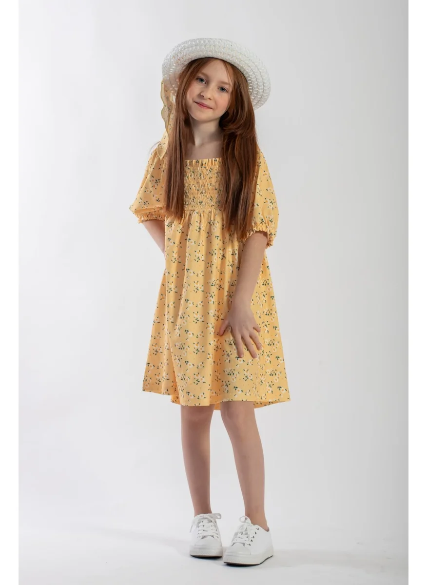 زيبكيدز Floral Smocked Bodice Dress