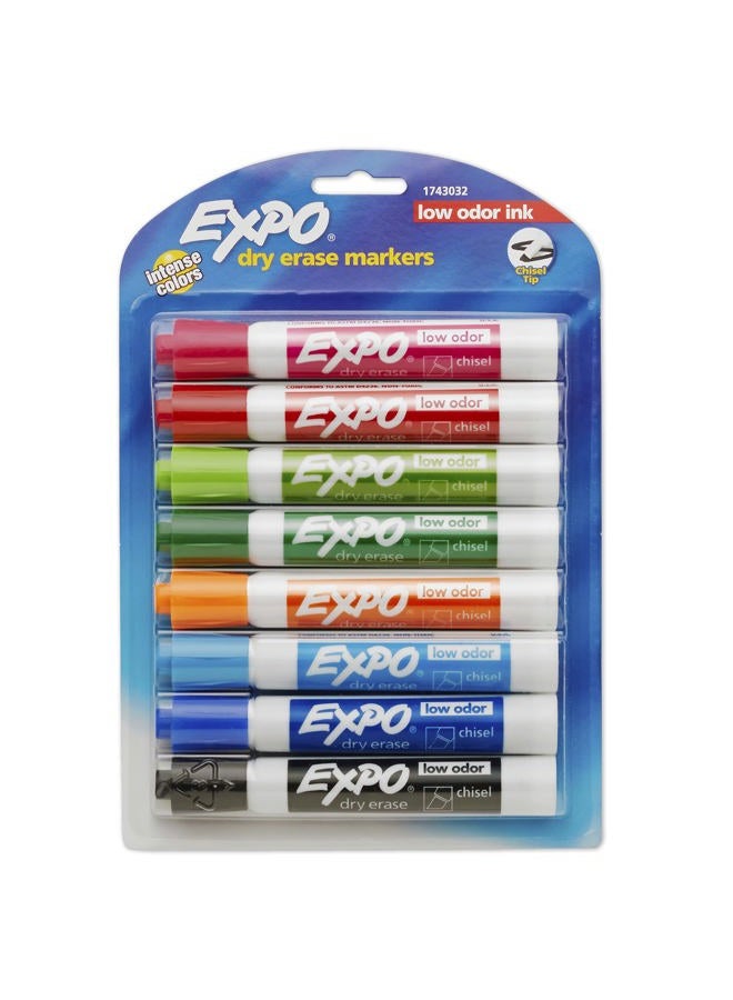 Expo Low-Odor Dry Erase Markers, Chisel Tip, Fashion Colors, 8-Count - Image 1