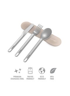 Bentgo Stainless Steel Travel Utensil Set - Sand  - Image 4
