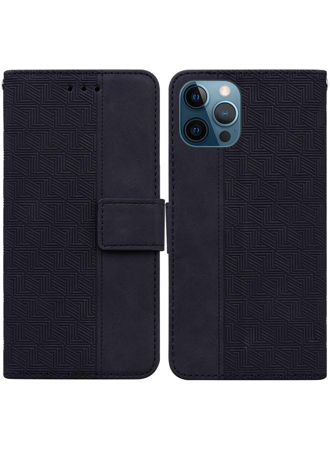 Zaboon Case For iPhone 12 Pro Max Geometric Embossed Leather Phone Case - Image 1