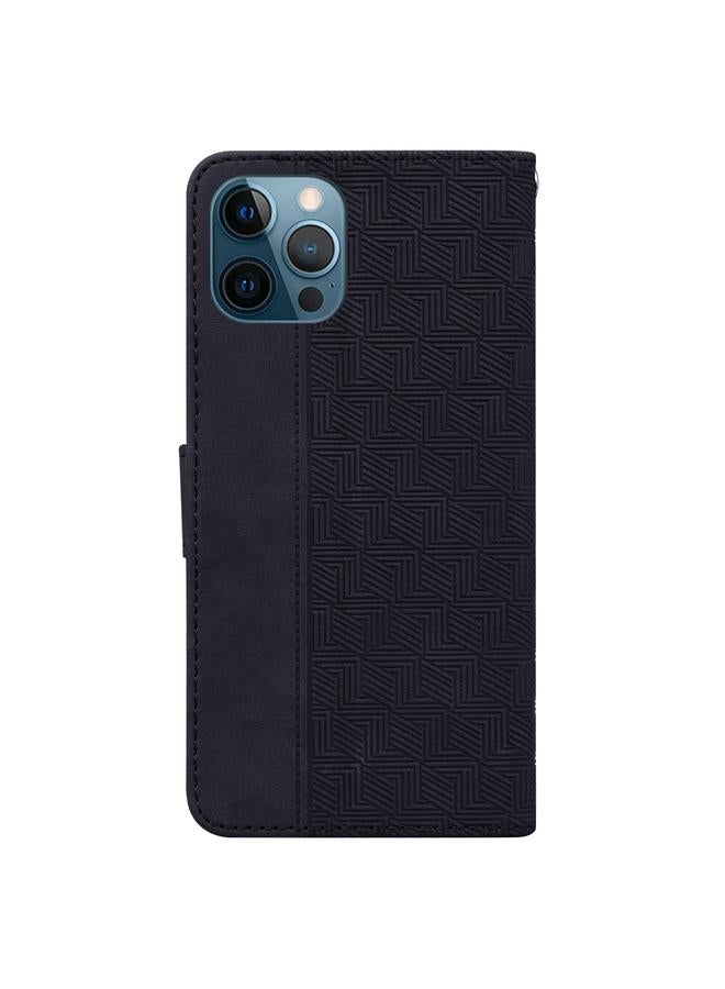 Zaboon Case For iPhone 12 Pro Max Geometric Embossed Leather Phone Case - Image 3