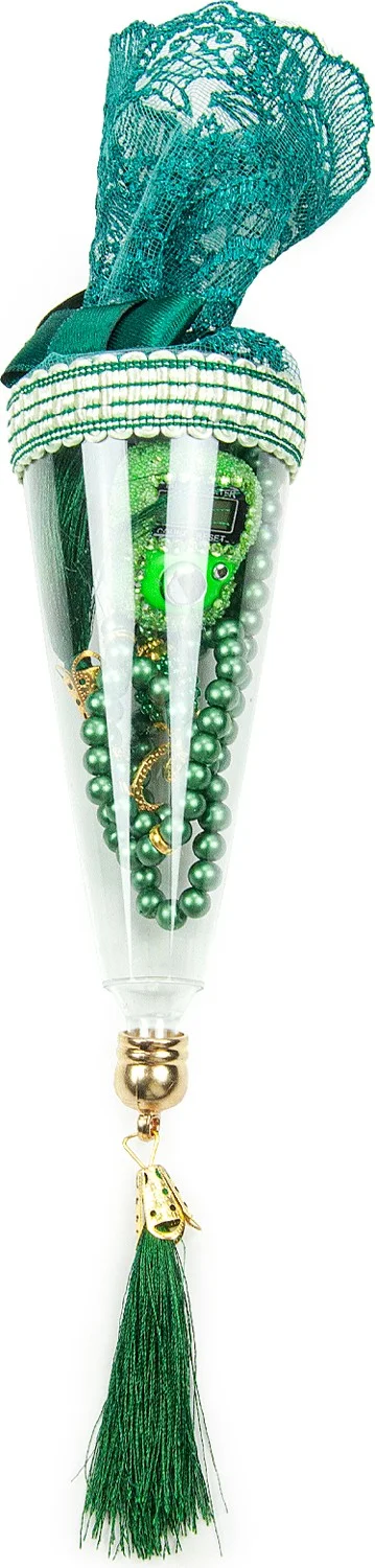 İhvan Online Ihvan Online Special Box Mevlid Gift Set with Zikirmatik and Pearl Prayer Beads Light Green