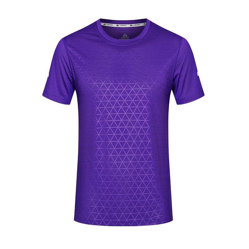 Loose Breathable Sweat-Absorbent T-Shirt Men'S And Women'S Running With Short Sleeve Printed Quick-Drying Fitness Top - Image 1