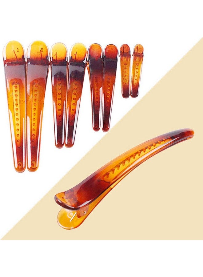 Fodattm 12Pcs Professional Hairdressing Salon Duckbill Clip Plastic Non Slip Alligator Hairpin Simple Hairgrip Hair Clip Hair Barrettes For Hair Styling And Sectioning (Length - 4.7In, Brown) - Image 3