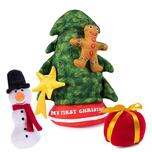Plush Creations Singing Christmas Tree Plush Set | Includes 4 Soft Plush Ornaments with Plush Christmas Tree Shaped Carrier | Toy Christmas Tree | Singing Christmas Toys | Great Gift for Babies and Toddlers - Image 1