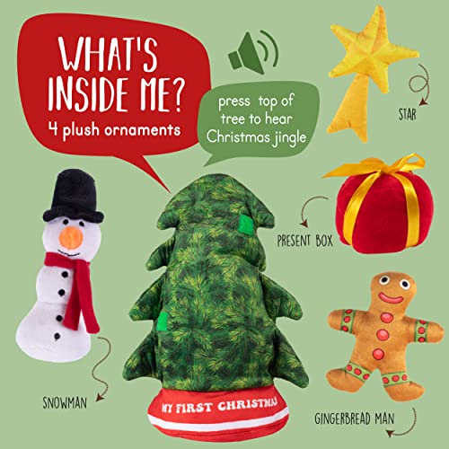 Plush Creations Singing Christmas Tree Plush Set | Includes 4 Soft Plush Ornaments with Plush Christmas Tree Shaped Carrier | Toy Christmas Tree | Singing Christmas Toys | Great Gift for Babies and Toddlers - Image 2