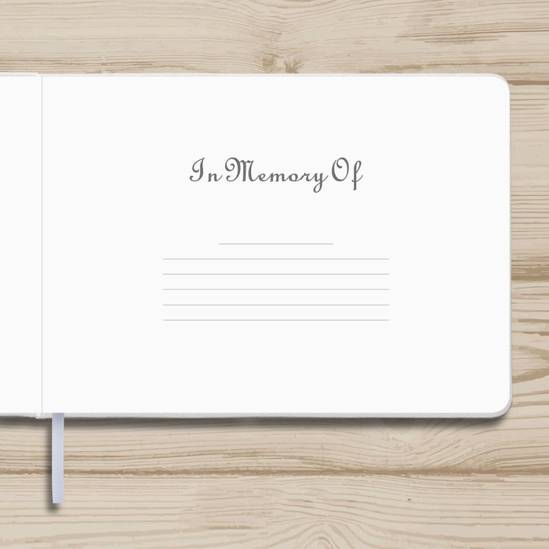 Tiankool Funeral Guest Book for Memorial Service - in Loving Memory Guest Book for Funeral Sign in - Celebration of Life Guest Book for Funeral Guest Registry-134 Pages,10" x 7",Hardcover,White - Image 3