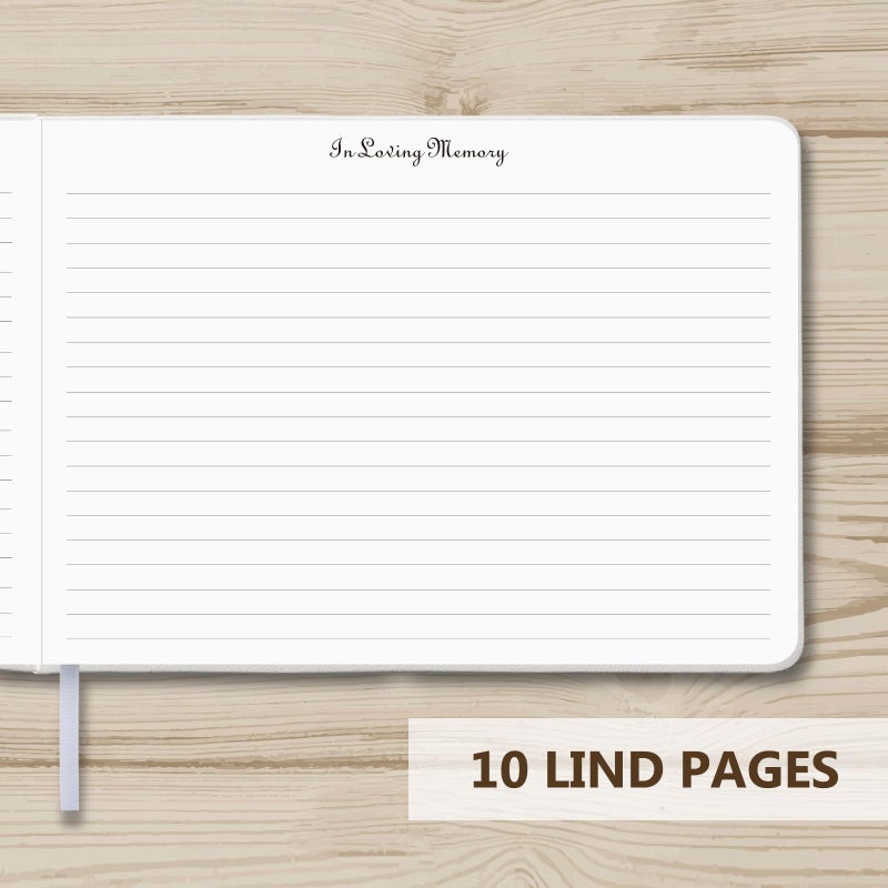 Tiankool Funeral Guest Book for Memorial Service - in Loving Memory Guest Book for Funeral Sign in - Celebration of Life Guest Book for Funeral Guest Registry-134 Pages,10" x 7",Hardcover,White - Image 5