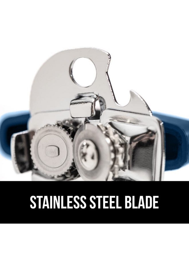 غوريلا جريب فتاحة علب وزجاجات يدوية أصلية من GORILLA GRIP مصنوعة من الفولاذ المقاوم للصدأ عالي التحمل وحافة ناعمة، بمقبض مريح وناعم، مقبض كبير الحجم سهل الدوران، أداة مطبخ متعددة الوظائف، لون أزرق - Image 3