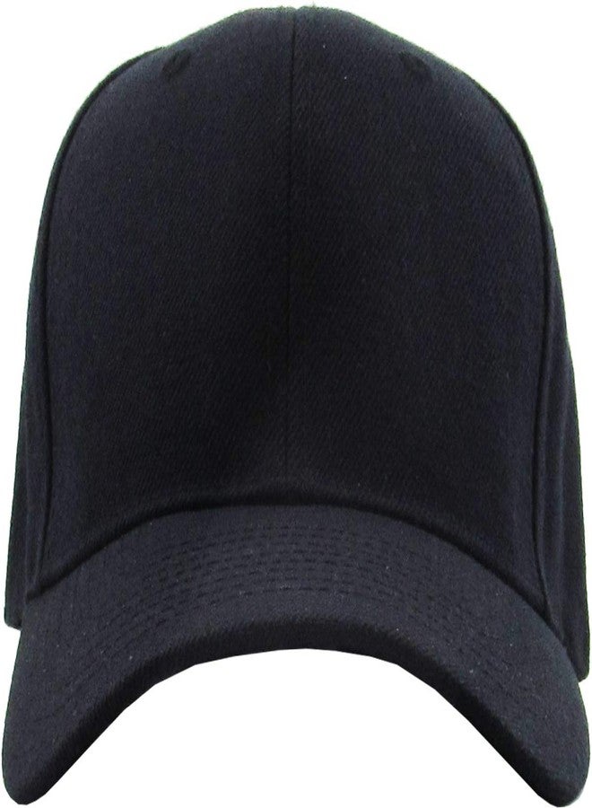 KBETHOS KBY-Fitted BLK (7 3/4) Plain Blank Curved Brim Fitted Baseball Cap Hat Unisex - Image 2