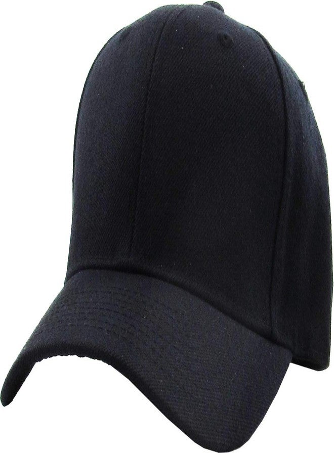 KBETHOS KBY-Fitted BLK (7 3/4) Plain Blank Curved Brim Fitted Baseball Cap Hat Unisex - Image 1
