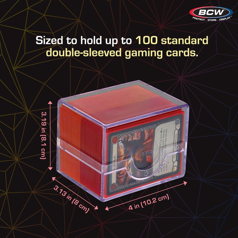 BCW BCW Spectrum Prism Deck Case - Fuchsia - 1 ct | Secure Snap Closure Card Deck Case | Fits 100 Double-Sleeved Cards | Trading Card Deck Storage Ideal for Magic the Gathering  Pokemon  and More  - Image 3