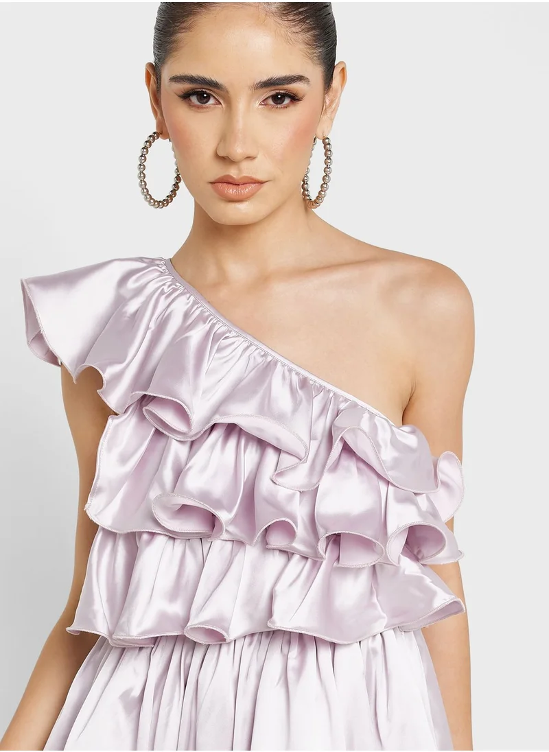 Amy Lynn One Shoulder Ruffle Dress