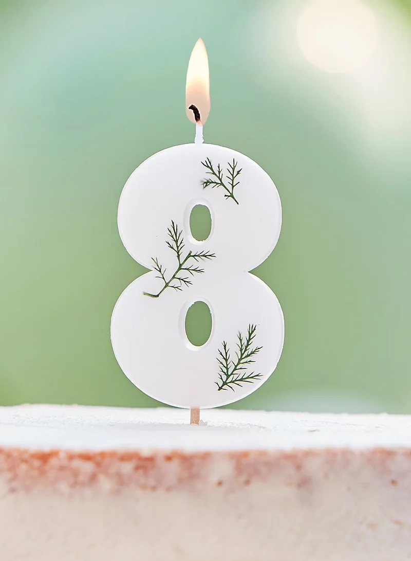 Ginger Ray Pressed Foliage Candle - Number 8