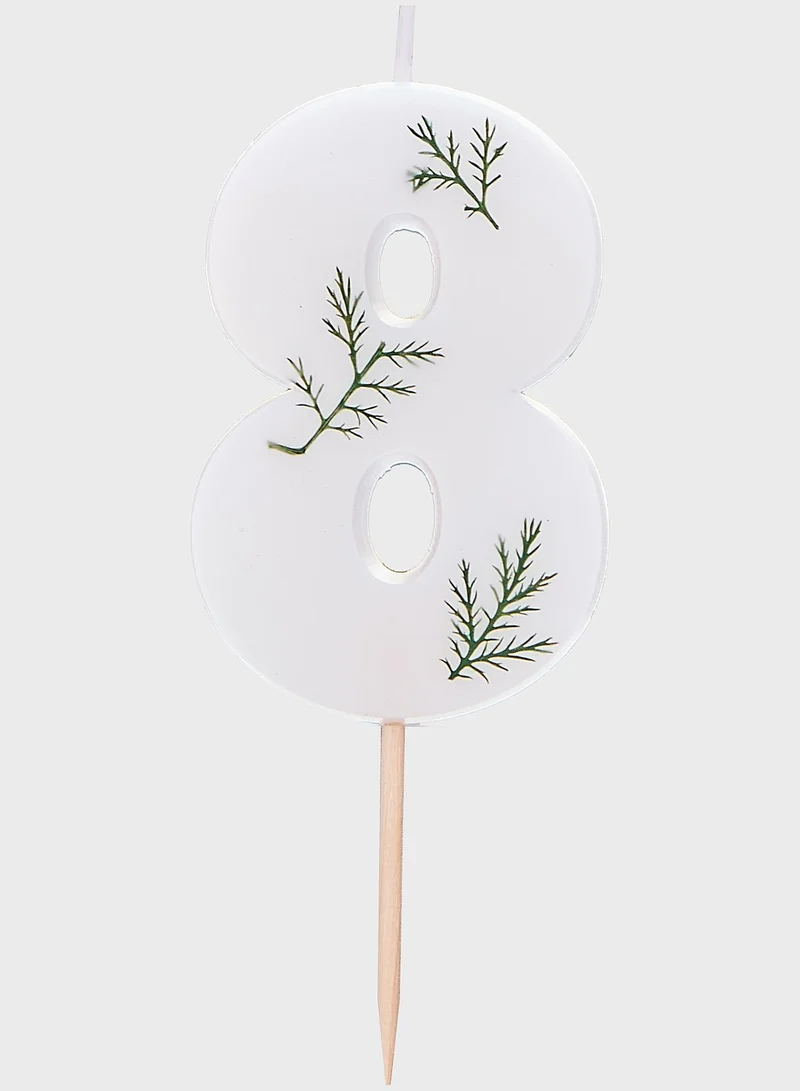 Ginger Ray Pressed Foliage Candle - Number 8