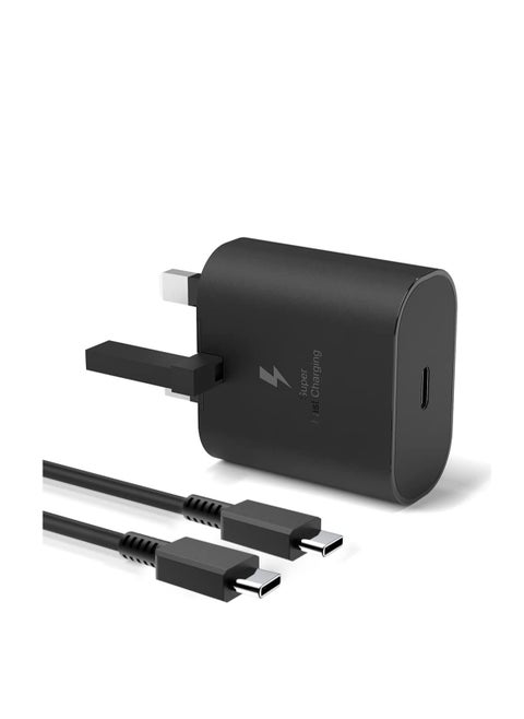 25W Fast Phone Charger Type C Plug for Samsung Galaxy S24/S22/S23 FE, S24 Ultra/S23 Ultra, S21+/S22+/S23+, S10/S22/S23, S20 FE, A55/A54/A05/M14/A73, USB C Adapter Super Fast Charging Cable