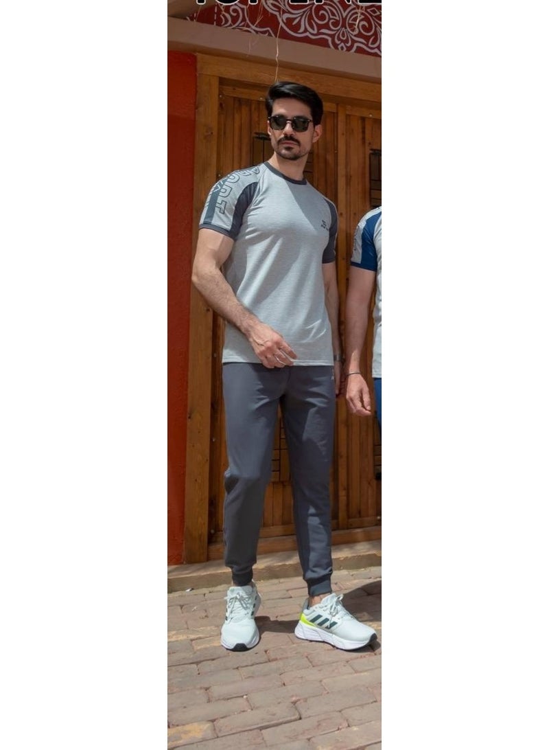 ترنج رجالي صيفي خروج قطن فاخر نقي100% - تصميم انيق وشيك لون رصاصي  - مقاس XL - Image 5