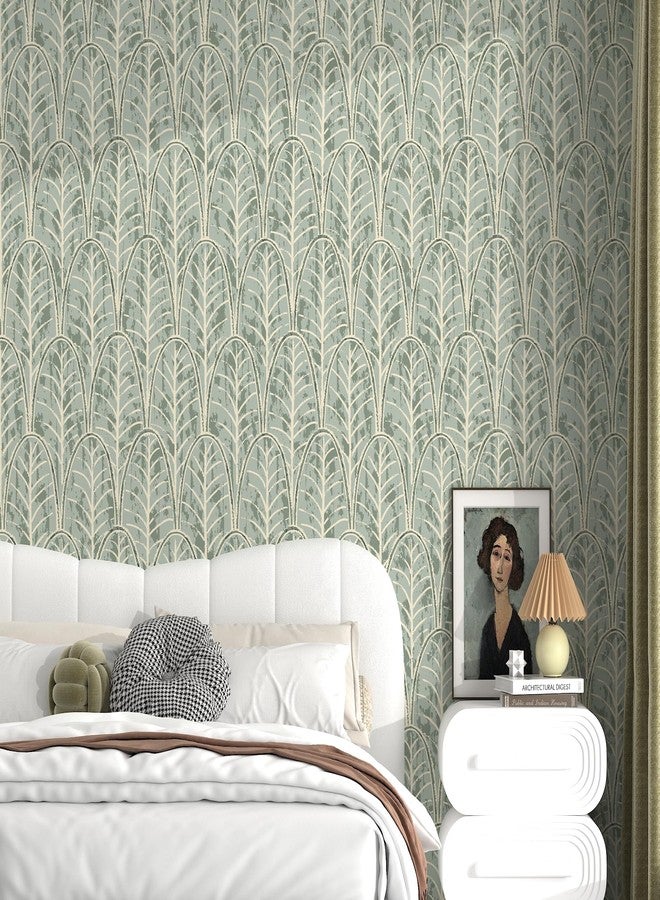 tiltil Peel and Stick Wallpaper Green Left Contact Paper 17.3"×78.8" Boho Wallpaper Self-Adhesive Removable Wall Paper of Kitchen - Image 2