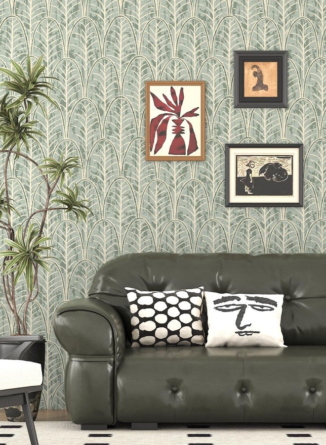 tiltil Peel and Stick Wallpaper Green Left Contact Paper 17.3"×78.8" Boho Wallpaper Self-Adhesive Removable Wall Paper of Kitchen - Image 5