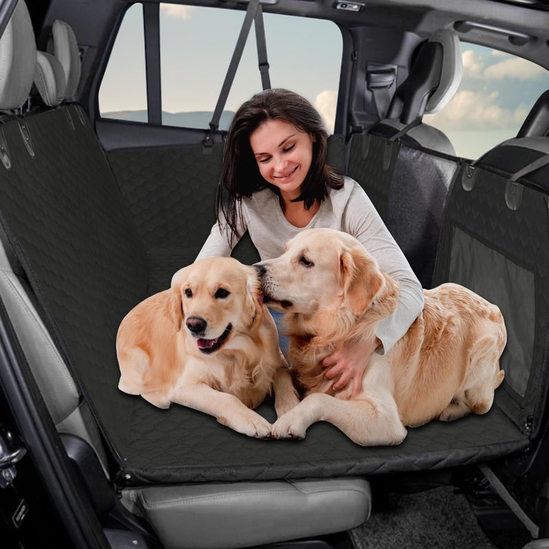 ROCCS Dog Seat Cover for Back Seat with Hard Botton Holds 450lbs,Universal Car Truck Back Seat Extender for Dogs Travle Hammock Bed Waterproof - Image 1