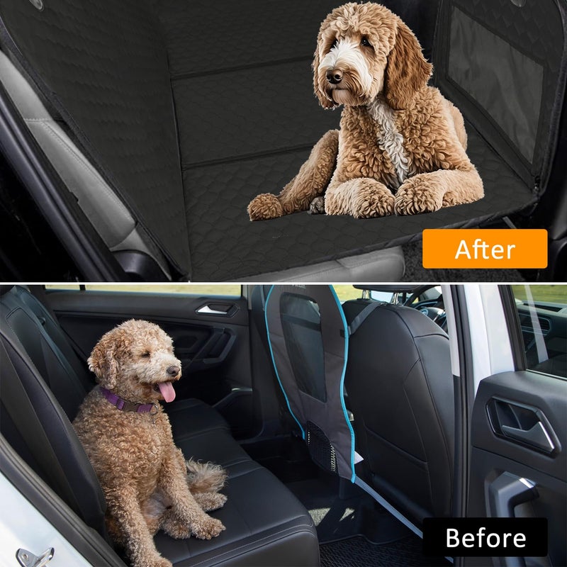 ROCCS Dog Seat Cover for Back Seat with Hard Botton Holds 450lbs,Universal Car Truck Back Seat Extender for Dogs Travle Hammock Bed Waterproof - Image 2