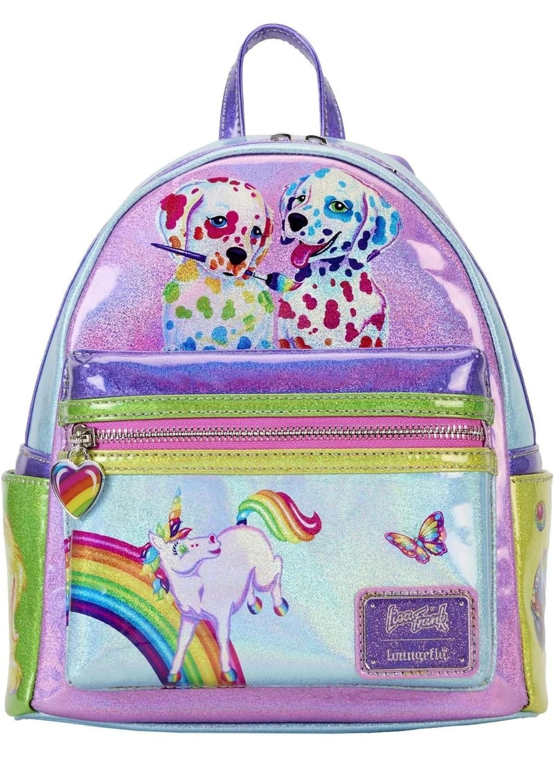 Loungefly Loungefly Lisa Frank Color Block Mini Backpack Double Strap Shoulder Bag Purse  - Image 1