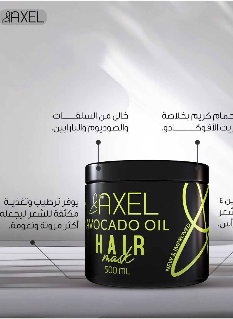 Axel - Axel Nourishing Hair Mask with Avocado Oil 500ml - Sulfate & Paraben-Free - Image 1