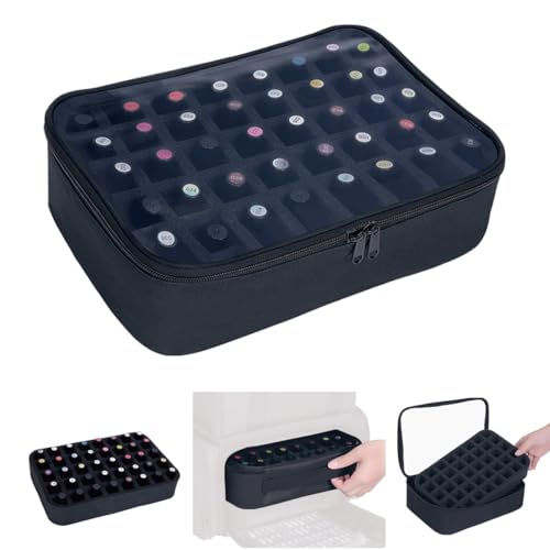 UOZL Small Clear Nail Polish Organizer Holds 40 bottles15ml05floz Nail Polish Case Multifunctional Nail Polish Bag organizer Cosmetic Travel Makeup Bags for Women Black - Image 1