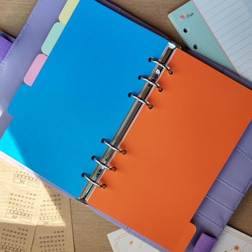 DY.2ten Binder Dividers for 6-Holes Ring Binder, 1/5 Cut Tabs, A6 Size, Sturdy Paper Dividers with 5 Tabs for School Office Home, 2 Sets, 10 Dividers - Image 4